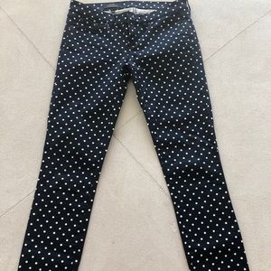 J. Crew navy polka dot skinny denim.